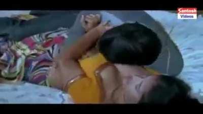 Unsatisfied aunty boobs crushed by neighbour