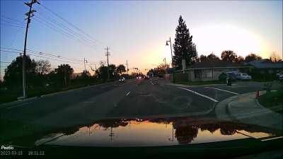 I thought you all would appreciate this instant karma for a red-light runner.