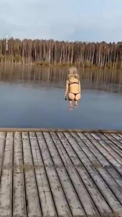 HMFT after I cannonball into this clearly frozen lake