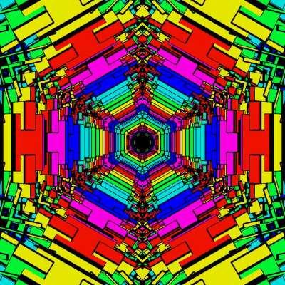 Rainbow Toon Geometry Tunnel 01 | 13-02-20 | by Xponentialdesign