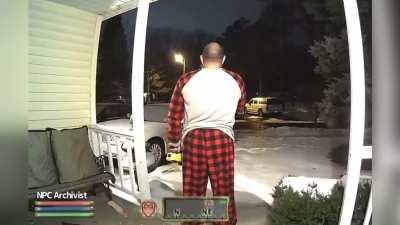 Trashy woman gets called out for not picking up her dogs poop on the neighbors yard