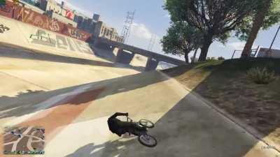 Riding along the sewer/river in my BMX ( Sideways )