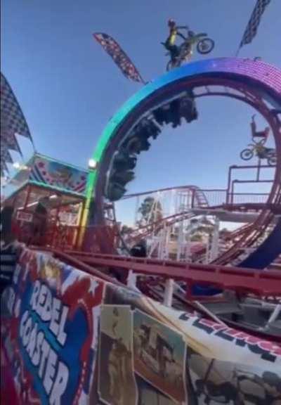 Dude couldn’t wait to ride the roller coaster
