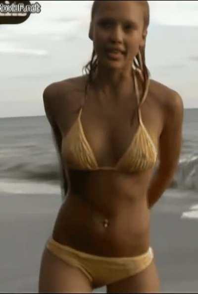 Jessica Alba - MTV Trippin Bikini - VLQ Source - Cropped, Looped, Brightened, Dain'd and AI'd