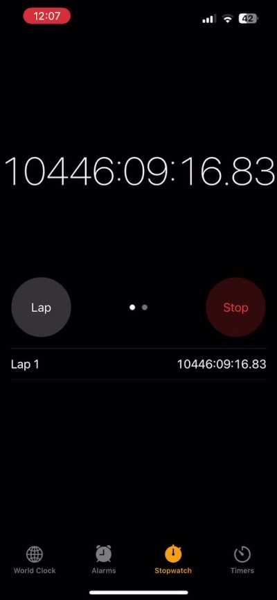 For some reason I’ve decided to let a stopwatch on my phone count up to 10,000