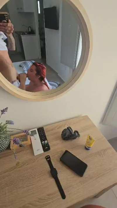 Sunkissed, naked and cock hungry - I think that's how he likes me