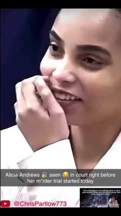 Alicia Andrews 🔒 seen laughing before her trial started today