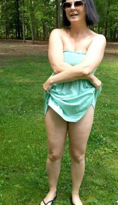 Outdoors is better without a sundress. Am I right? 38yo mom