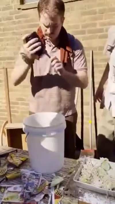 White guys imitating Indians making street food