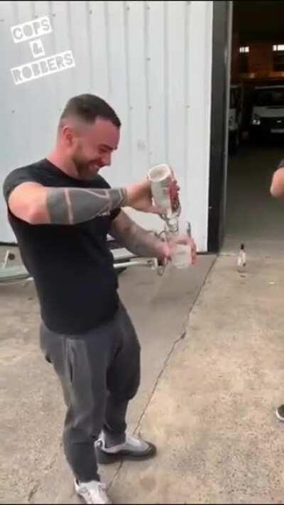 British worker drinks 2 bottles of alcohol after work, gets extremly drunk