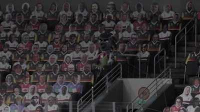 Kudos to this Legend of a mascot, giving it all at a spectatorless World Championship