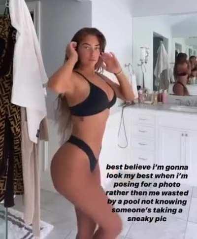 Stassie showing off in Black Lingerie.