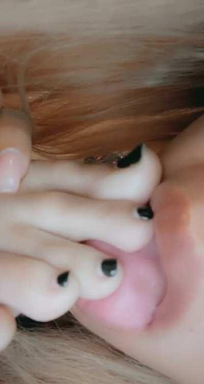 Sucking and sucking until they are so soft and juicy