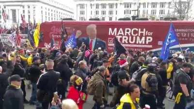 Proud Boy Nazis marching on Washington, looking for a fight with Antifascists