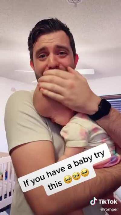 Baby thinks they hit their head because of dad's reaction