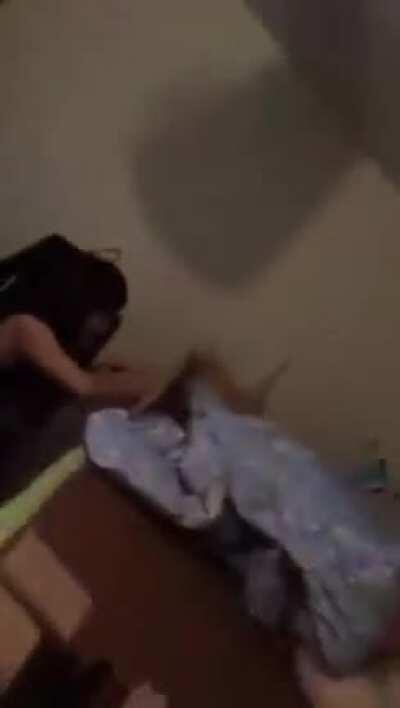 Caught Touching Her Roommate's Tits On Camera