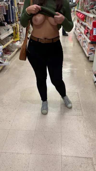 Let me flash you while we're shopping!