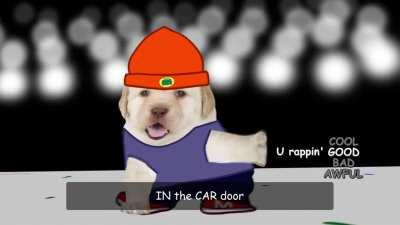 Doge thlams his penith in the car door