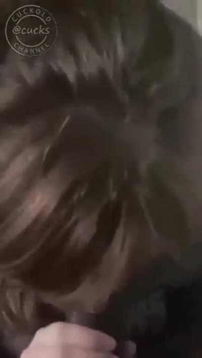 Wife sucking a real cock