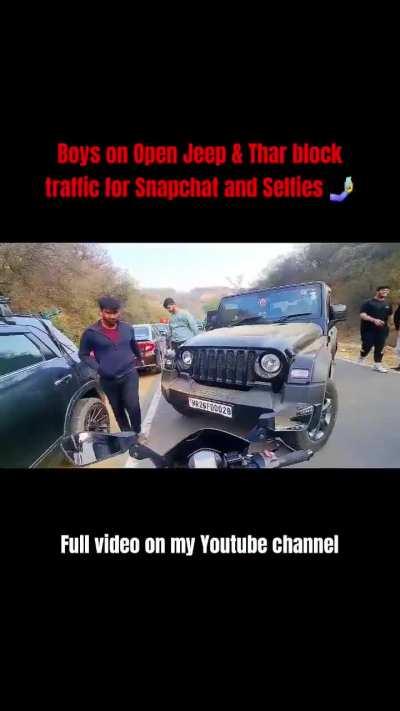 Thar blocking the road