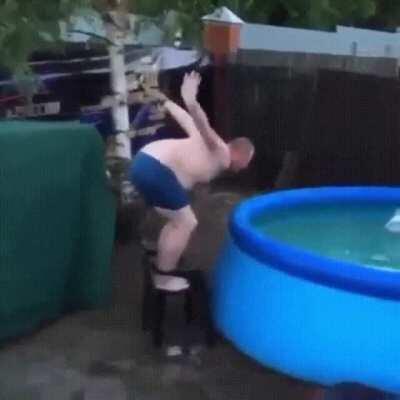 WCGW using a cheap plastic chair as a diving board?
