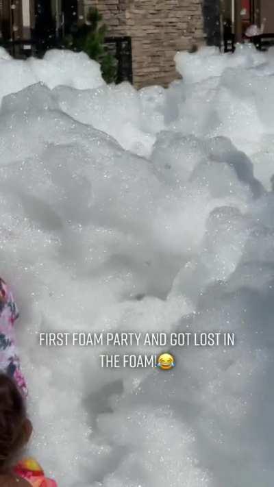 Kid got lost in the foam