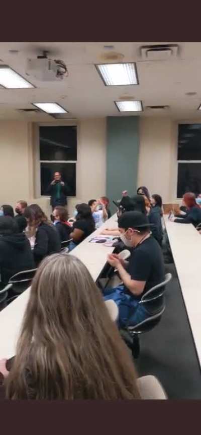 Anti-trans Texas House candidate Jeff Younger came to the University of North Texas in Denton, Texas. Didn’t go well