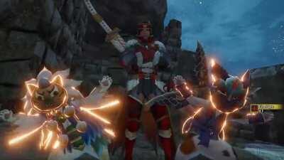 A perk of running double Palico.