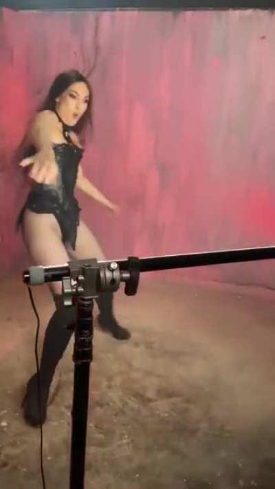 Elize Ryd in metal slut outfit