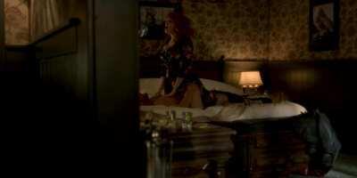 Christina Hendricks riding