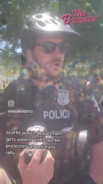 Cops in Seattle attack counter protestors at a trans hate rally