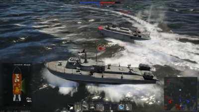 Just put the barrel inside his boat. Simple as that.