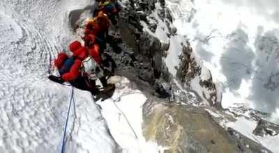 Mt. Everest Summit Ridge, between South Summit and Hillary Step - May 17, 2023 [OC]