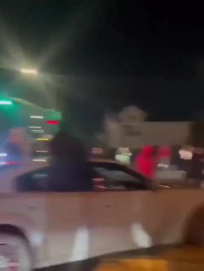 Car that does donuts causes a little chaos