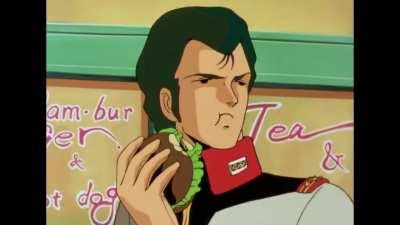 [Mobile Suit Zeta Gundam] Bright just wants to eat his burger in peace