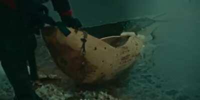 Canoe from a tree trunk