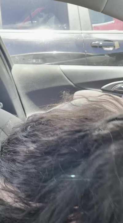 Just casually changing clothes in my car while tons of people walk by 😍💦 [f]