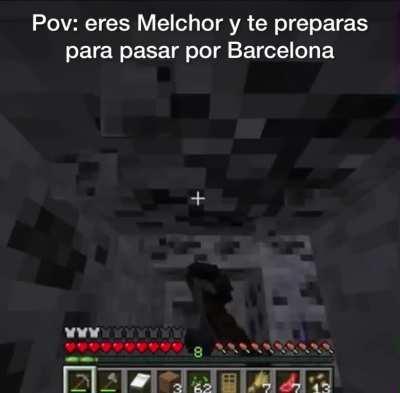 Una mina cayendo del cielo