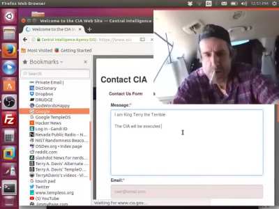 Terry Davis writing to the CIA
