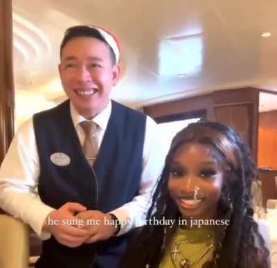 They really think he's singing Happy Birthday in Japanese.
