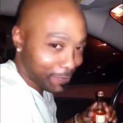 This is what happens when you try and chug Hennessy