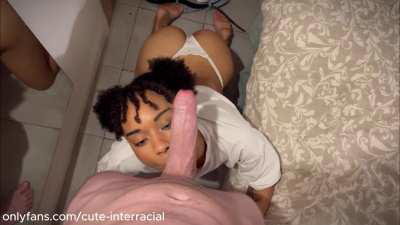 Do you like seing cute girls on their knee's for big white dicks?