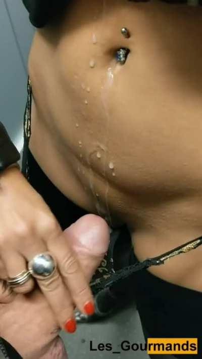 This mom loves her panties full of cum.