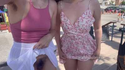 My friend and I were feeling flashy! [GIF]