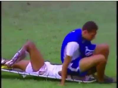 WCGW trying to lift up a soccer player