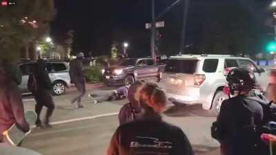 Last night, a mob of BLM-antifa protesters staged a “No Justice, No Peace” protest outside city hall in Walnut Creek, Cal. (near San Francisco).