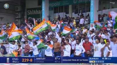 Jasprit Bumrah has just dismantled the furniture of Stokes and he can't believe it. Bumrah has completed 150 test wickets. What a bowler.