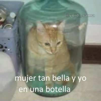 Mujer tan bella y yo en una botella