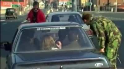 On a visit to N. Ireland in 1988, US Sen. Joseph Kennedy II got into a confrontation with a British patrol that accosted his guide. Upon being told to go back to his country, he questioned why the British soldiers didn’t go back to theirs. 