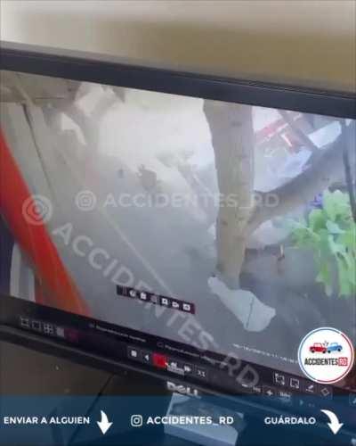 Crazy crash sends man flying